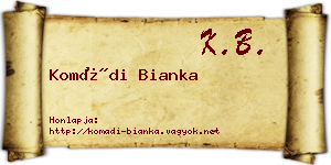 Komádi Bianka névjegykártya