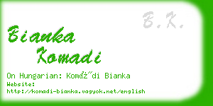 bianka komadi business card